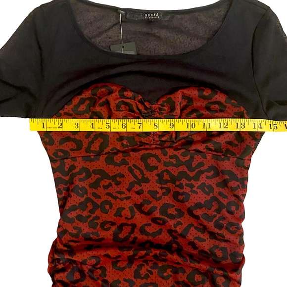 🆕 GUESS  | BANDIDA DRESS IN RED & BLACK LEOPARD PRINT SNAKESKIN OMBRÉ  SZ S - Picture 12 of 16